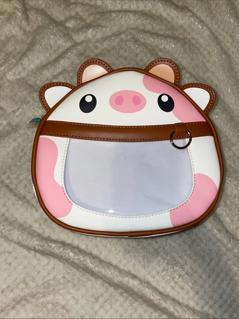 Pwuffy Strawberry Cow Ita Bag Convertible Purse and Backpack (Pin Collector)